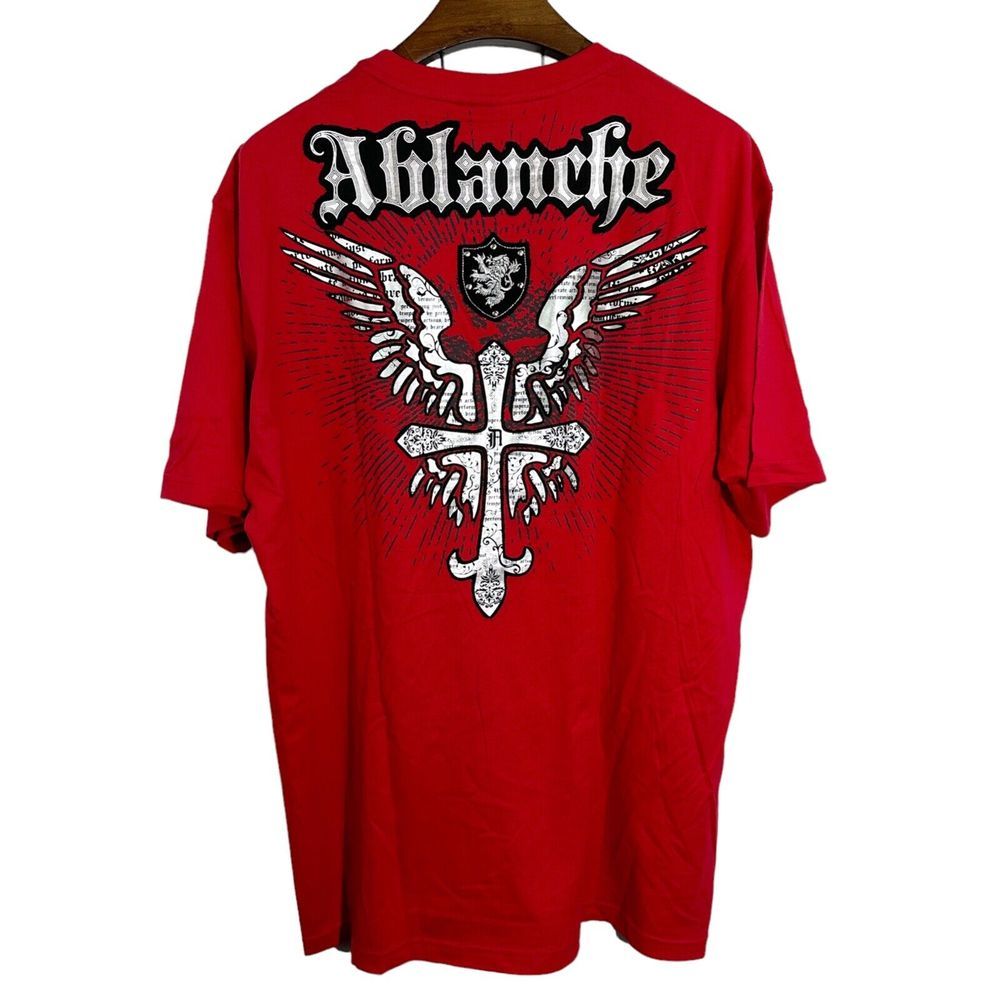 Ablanche NWT Streetwear Red Embroidered Short Sleeve Shirt‎ Style 4AT50 3XL